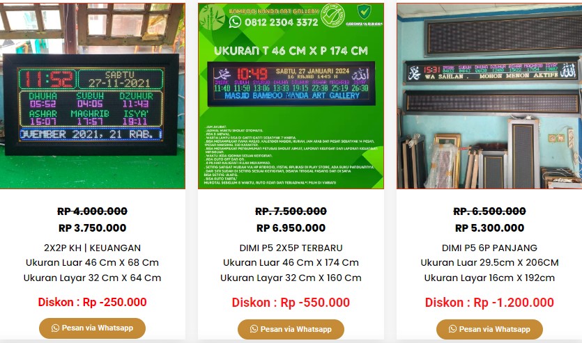 Harga Jam Masjid Digital Otomatis